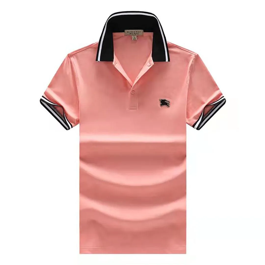 Burb Organic Cotton Logo Collar Polo-Pink