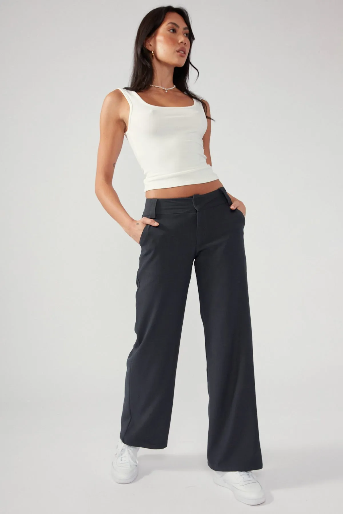 Coco Low Rise Pant Charcoal