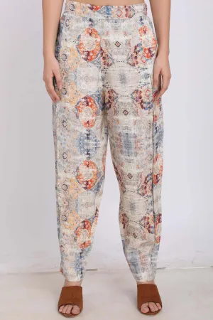 Rug Printed Pleated Pants